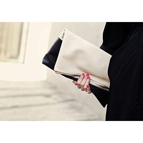 全2色 レディース フェイクレザー クラッチバッグ 取っ手付き