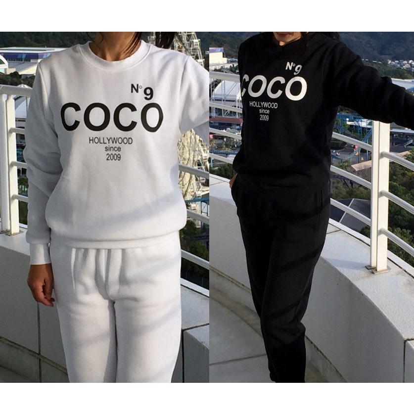 その他 coco 全2色 COCO NO9 HOLLYWOOD パロディロゴ レディース 裏起毛