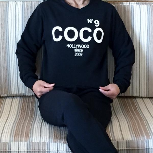 全2色 COCO NO9 HOLLYWOOD パロディロゴ レディース 裏起毛 ホーム