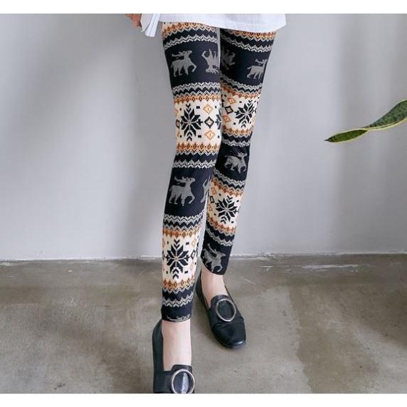レディース 北欧 ノルディック 雪柄 レギンスパンツ : alpha mode shop