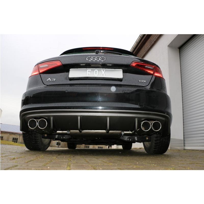 FOX フォックス オールステンレスマフラー（リアマフラー）A3 (8V) スポーツバック (5ドア) FF 1.4TFSI/30TFSI用 90mm 斜め ダブル 左右の画像
