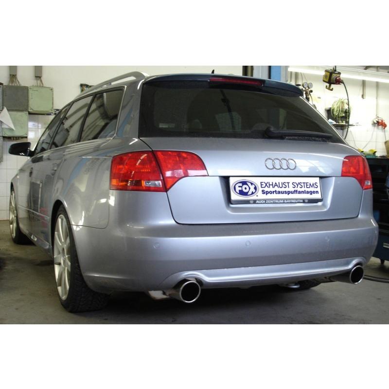 FOX フォックス オールステンレスマフラー（リアマフラー） AUDI A4 (8E B7) セダン/アバント クワトロ2.0T用 90mm 斜め 左右の画像