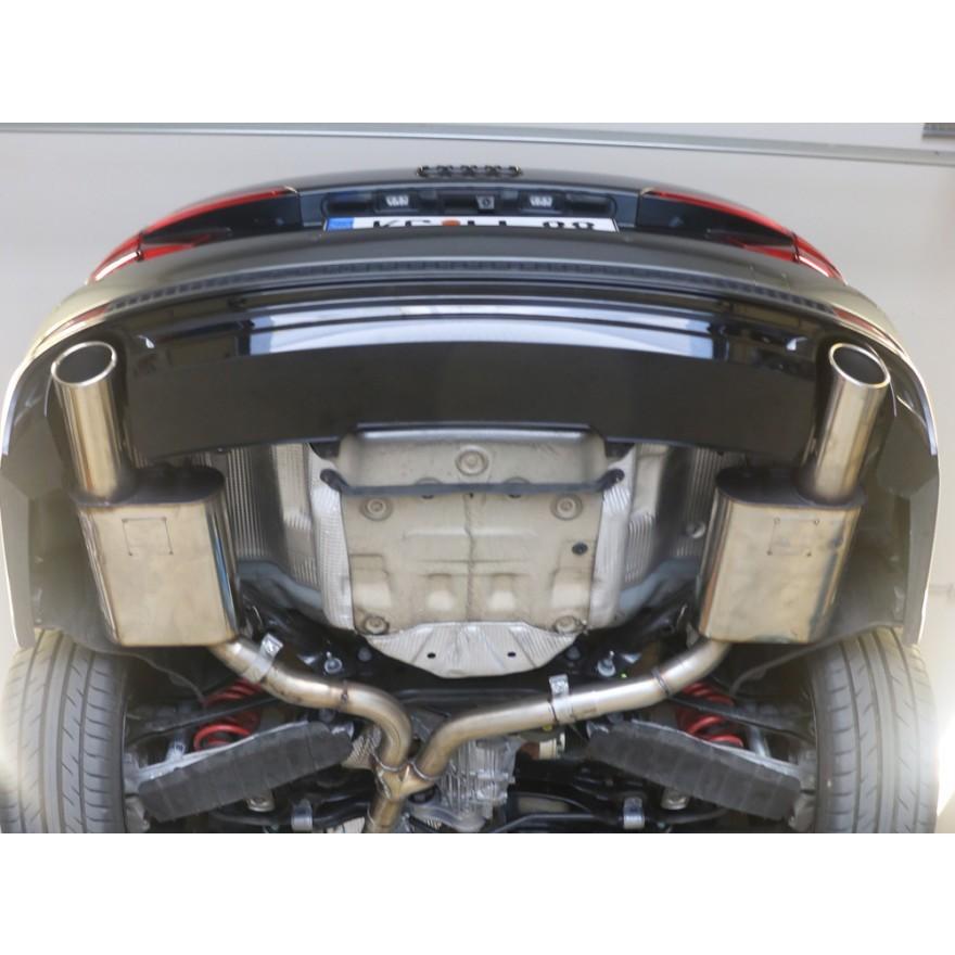 FOX フォックス オールステンレスマフラー（リアマフラー）AUDI A4(8W) セダン/アバント 2.0TFSI クワトロ用 100mm 斜め 左右の画像