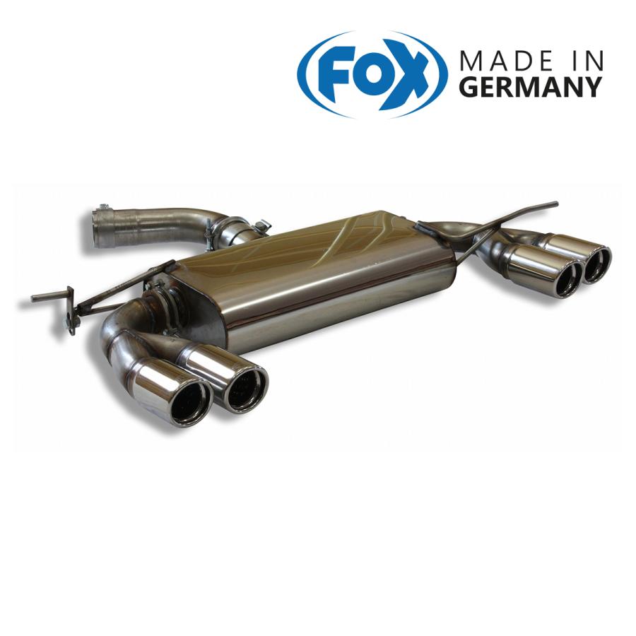FOX フォックス オールステンレスマフラー（リアマフラー） VOLKSWAGEN Golf5 / ゴルフ5 GTI/GTX/GTI ピレリ用 76mm 斜め ダブル 左右 | 