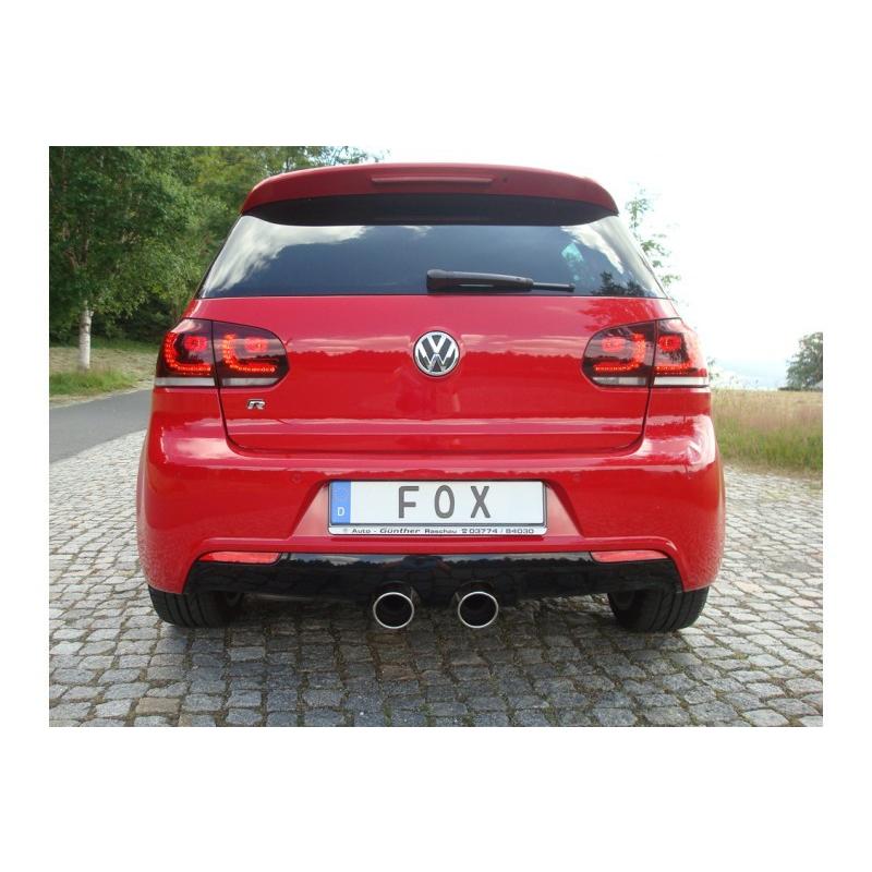 FOX フォックス オールステンレスマフラー（リアマフラー） VOLKSWAGEN Golf6 / ゴルフ6 R用 100mm 斜め ダブル |  | 02