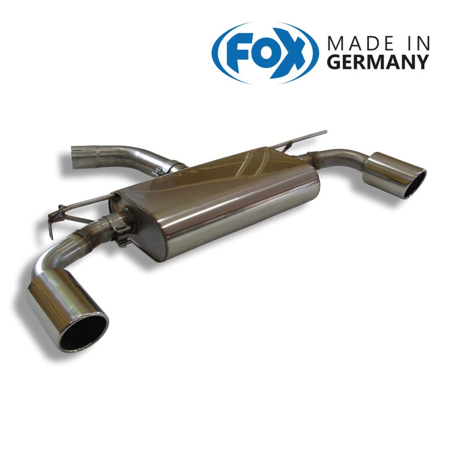 FOX フォックス オールステンレスマフラー（リアマフラー） VOLKSWAGEN Golf7 / ゴルフ7 1.4TSI用 100mm 斜め 左右 (GTIルック) | 