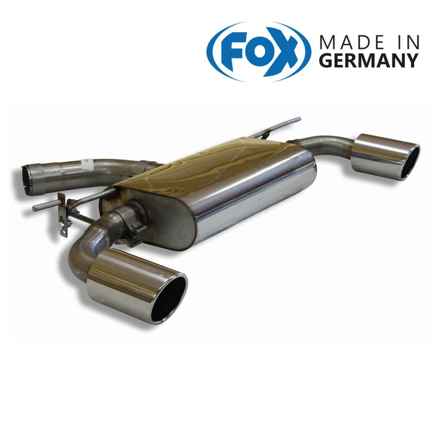 FOX フォックス オールステンレスマフラー（リアマフラー） VOLKSWAGEN Golf7 / ゴルフ7 1.2TSI用 100mm 斜め 左右 (GTIルック) | 