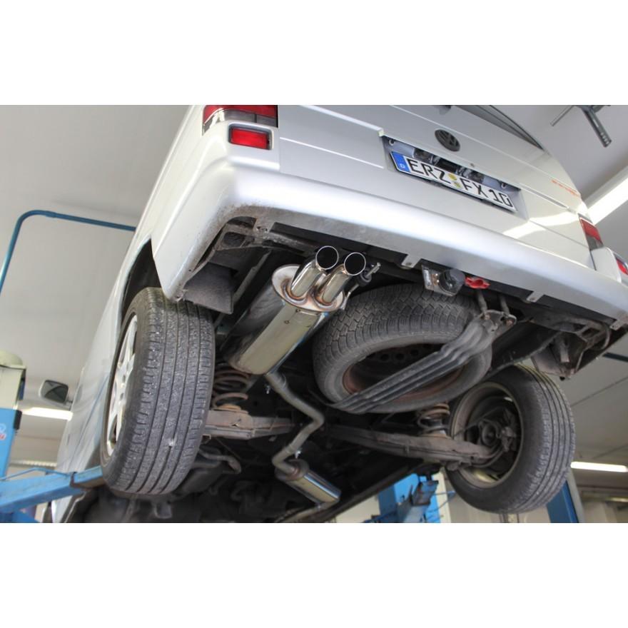 FOX フォックス オールステンレスマフラー（片側出しリアマフラー） T4 ヴァナゴン 2.5 FF用 63mm ダブル 下向き (片側出し) |  | 02