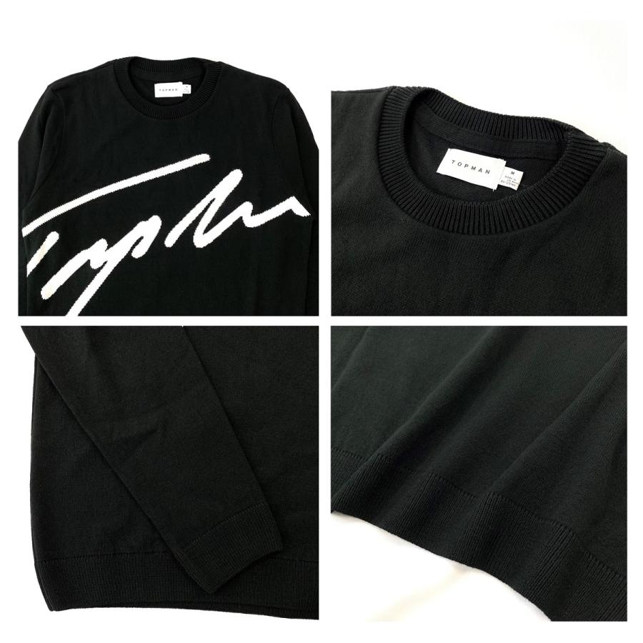 TOPMAN（トップマン） メンズ トップス ニット セーター ロゴ クルー 