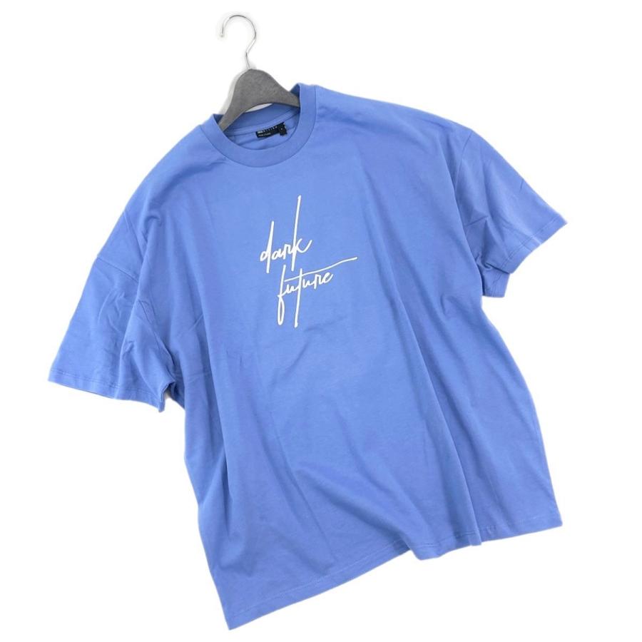 ASOS エイソス メンズ トップス 半袖 Tシャツ オーバーサイズ ダークフューチャー ロゴ 無地 シンプル ブルー 丸首 大きいサイズ｜alpha-shop｜06