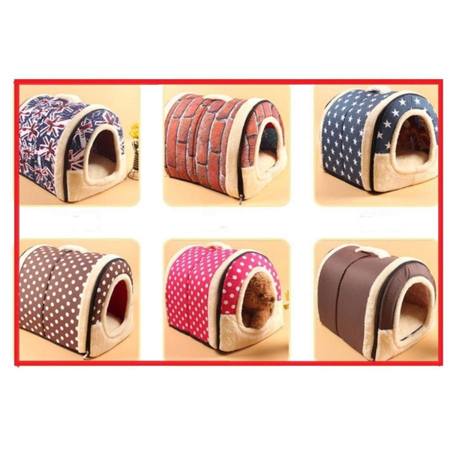 ペットハウス 犬 猫 ベッド ドーム型 ハウス 室内 犬小屋 キャットハウス 折りたたみ式 2WAY 各サイズ 各色あり Sサイズ | 