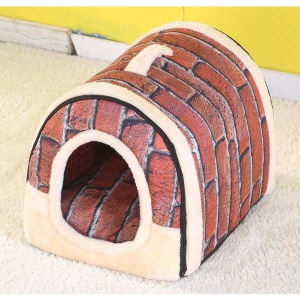 ペットハウス 犬 猫 ベッド ドーム型 ハウス 室内 犬小屋 キャットハウス 折りたたみ式 2WAY 各サイズ 各色あり Sサイズ |  | 02