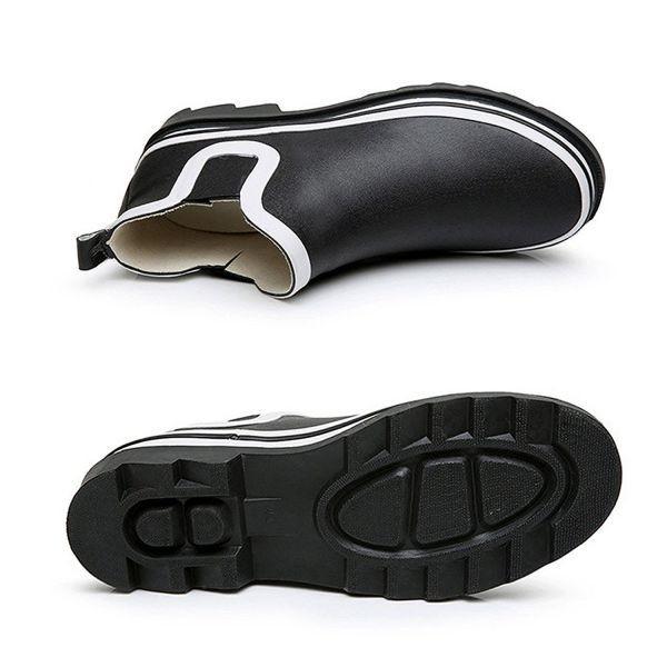 レインブーツ レインシューズ サイドゴア ショート丈　雨靴　梅雨対策　ラバーブーツ　ビジネス　レディース　メンズ  ブラック　サイズ２５．５ｃｍ   r1 |  | 02