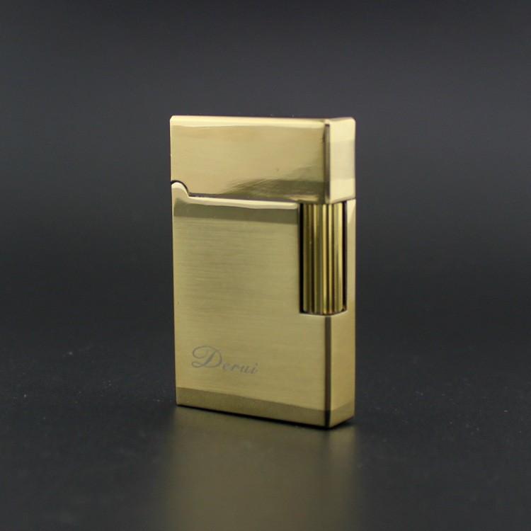 Derui ライター 金色一色 ブラッシュ仕上げ ゴールド メタル製 海外ブランド 高級ガスライター　　ｒ５ |  | 01