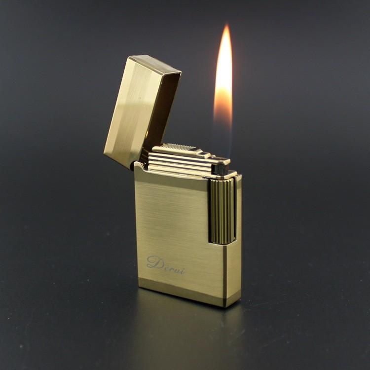 Derui ライター 金色一色 ブラッシュ仕上げ ゴールド メタル製 海外ブランド 高級ガスライター　　ｒ５ |  | 02