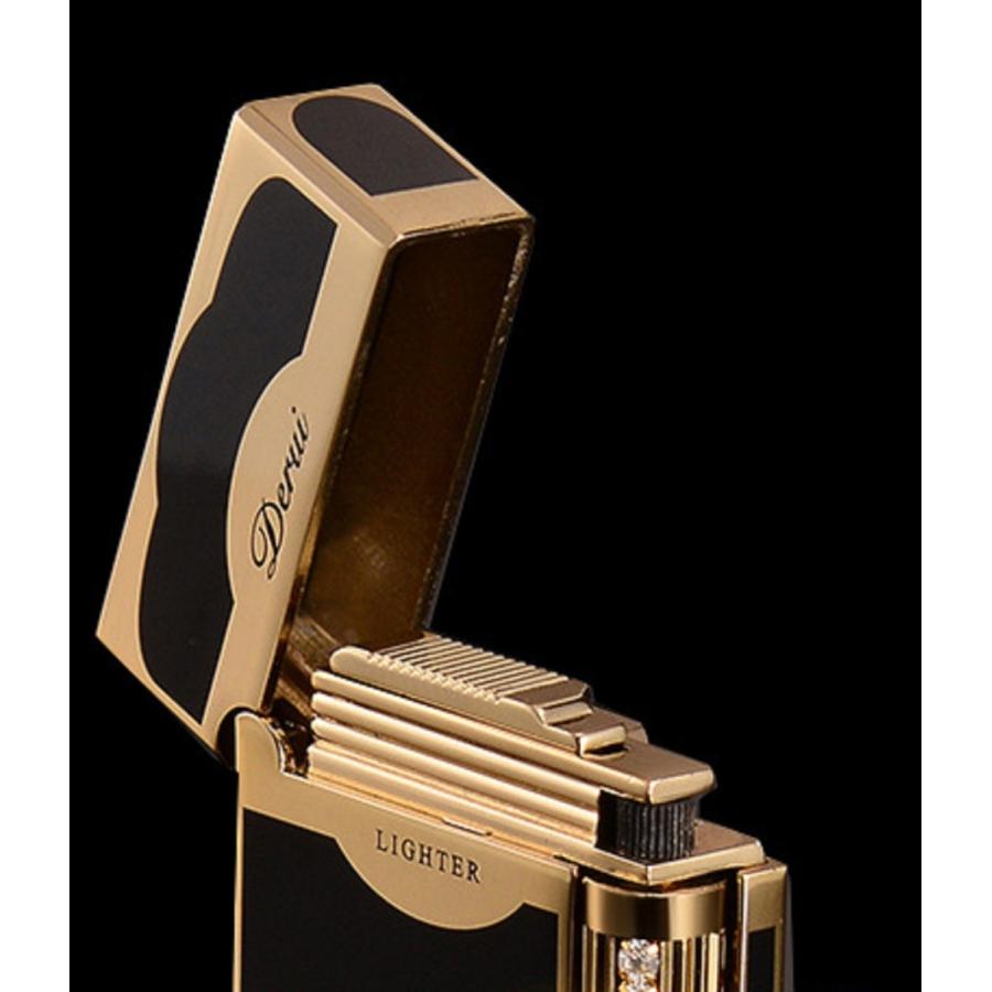 Derui ライター 黒銀 銀色部分丸みデザイン シルバー メタル製 海外ブランド 高級ガスライター　ｒ８ |  | 03