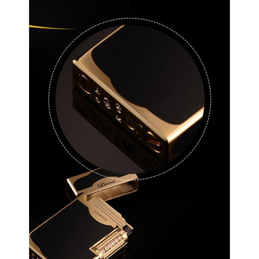 Derui ライター 黒銀 銀色部分丸みデザイン シルバー メタル製 海外ブランド 高級ガスライター　ｒ８ |  | 04