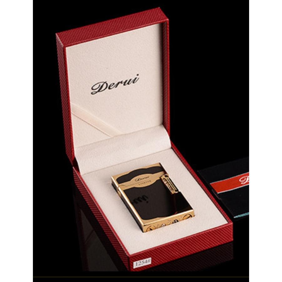 Derui ライター 黒金 金色部分丸みデザイン ゴールド メタル製 海外ブランド 高級ガスライター　rｒ７ |  | 05