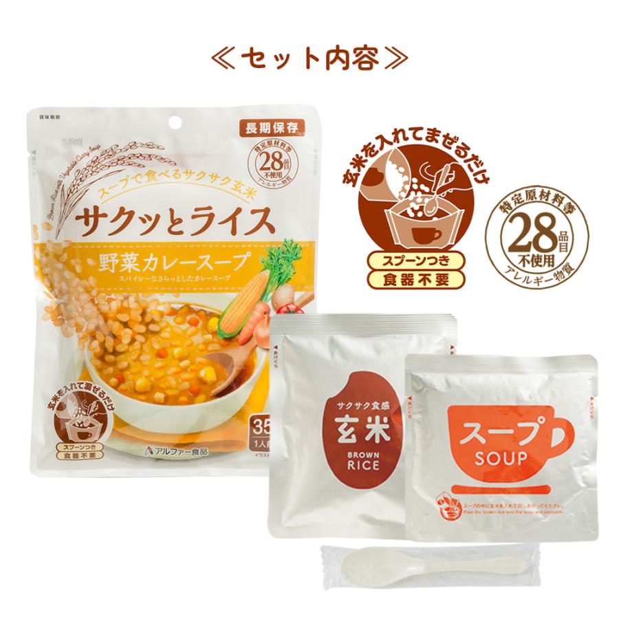 アルファー食品 サクッとライス 野菜カレースープ (190g) 玄米スープ