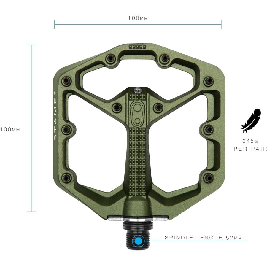 CRANKBROTHERS スタンプ7 S ダークグリーン フラットペダル クランクブラザーズ 577634｜alphacycling｜02