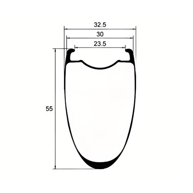 TNI LIGHT カーボンリム 700C 55mm ワイド TLR 24H ブレーキ面無し