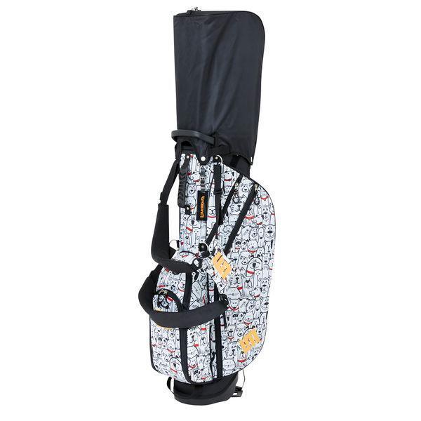 LOUD MOUTH スタンドバッグ ホワイト/ブラック ドッグ柄 LOUDMOUTH（ラウドマウスゴルフ） 30％オフ！ / ラウドマウス スタンド
