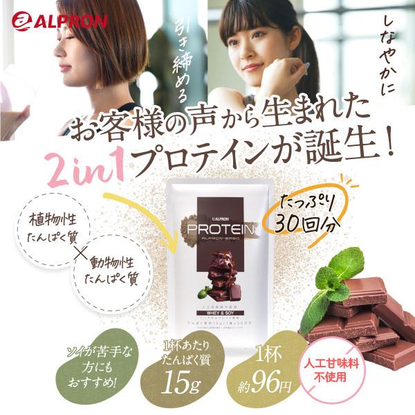 プロテイン ホエイ ソイ 750g 2in1 リッチチョコレート ホエイプロテイン ソイプロテイン WPC アルプロン 大豆 アミノ酸 ダイエット アスパルテーム不使用｜alpron｜03