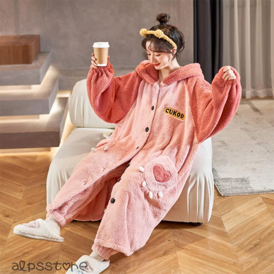 ペアパジャマ 冬 ペアルック パジャマ メンズ もこもこ ルームウェア レディース モコモコ 部屋着 裏起毛 カップル 冬用 