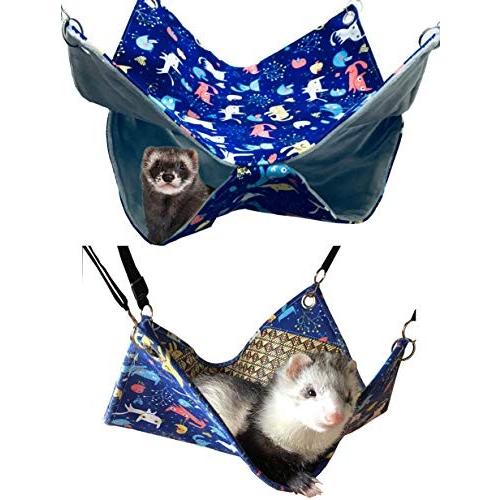 Fulue 夏用 小動物 フェレット モモンガ ハリネズミ用 2階のハンモックと藤草ハンモック 2個セット Www Feate Org
