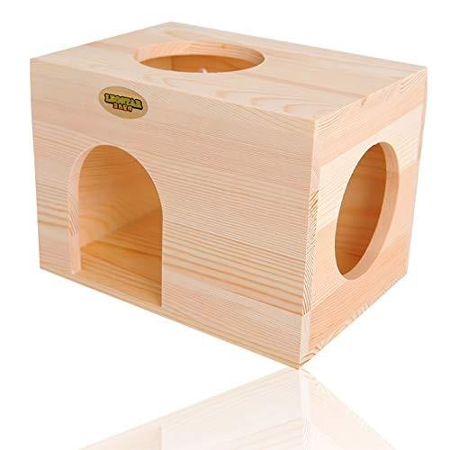 Hamilo ペットハウス ウッドハウス 小動物 玩具 ハムスター リス チンチラ 木製 遊び場 Erhamah Com