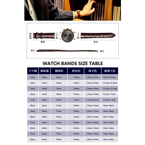 トンチャーメー 腕時計用ベルトクロコ型押し 交換品 EASY CLICK イージークリック  本革 プッシュボタン式 観音開き 時計バンド 12-24mm｜alt-mart｜07