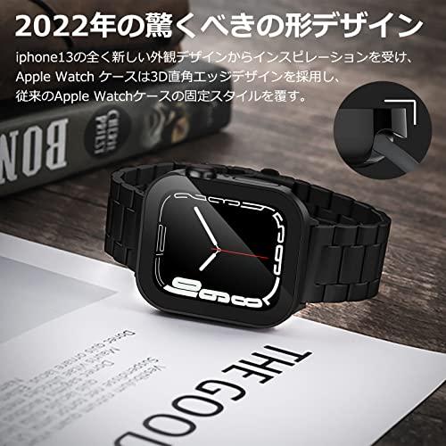 [YOFITAR] for Apple Watch バンド  防水ケース付き  45mm/44mm/41mm/40mm ステンレス製 Apple Watch 8/7/6/SE2/SE/5/4対応 アップルウォッチ 交換ベルト iWatch｜alt-mart｜02