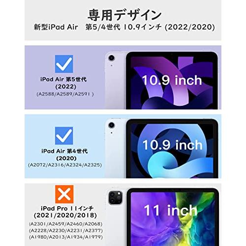 iPad air 第5世代 ケース TiMOVO iPad Air5 ケース iPad air 4 ケース 2020 10.9インチ iPad Air 第5世代 /第4世代 半透明 ハードカバー PUレーザー 開閉式 三つ｜alt-mart｜02