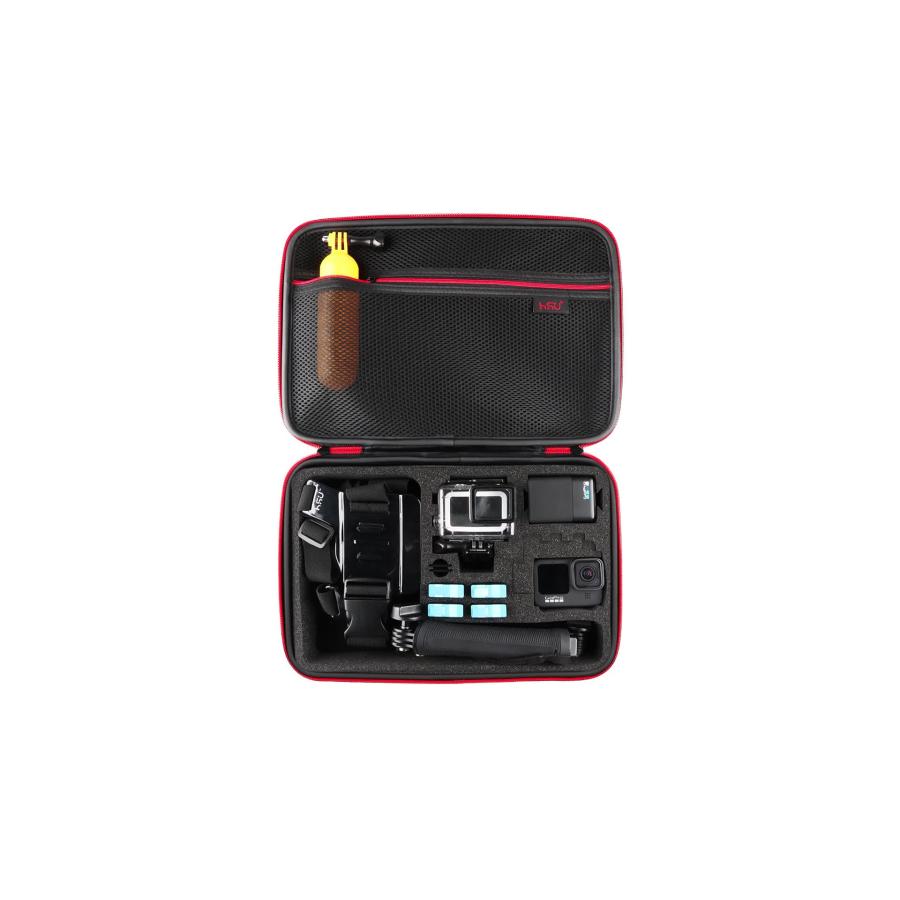 HSU GoPro収納ケース GoPro Hero12/11/10/9/8/7/6/5対応 及び他のアクションカメラ 収納バッグ アクセサリー収納 防塵 防水 アクションカメラに対応  大 グリー｜alt-mart｜07