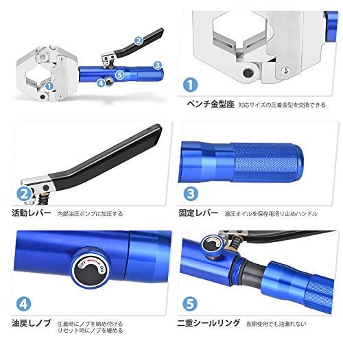 ホース圧着ペンチ 油圧クランプ ACホース圧着工具 一体式 8T 七種 
