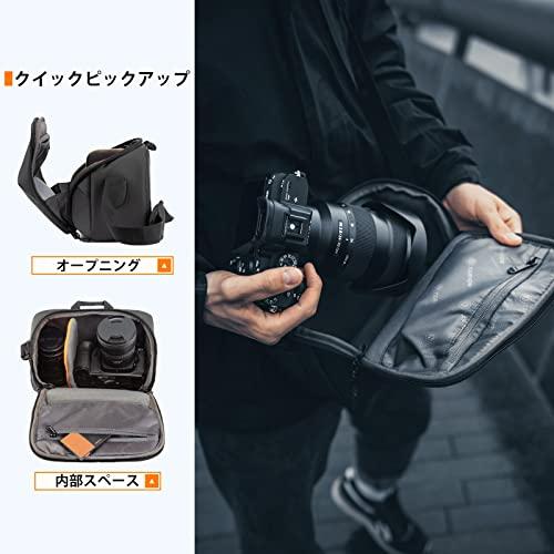 TARION カメラバッグ 軽量 コンパクト スリングバッグ ソフトキャリングケース ナイロン素材 出し入れ便利 撥水加工 一眼レフカメラ