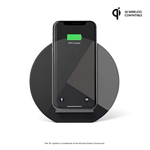 NATIVE UNION DOCK Marquetry Wireless Charger 10W イタリア製ナパレザー 多用途 高速 ワイヤレス充電スタンド Qi認証 - iPhone 11/11 Pro/11 Pro Max対応 (Mar｜alt-mart｜02