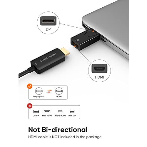 DP to HDMI 変換コネクタ, CableCreation DisplayPort HDMI 変換アダプタ ディスプレイポート(オス) * HDMI(メス)変換 1080P 金メッキ  ご注意：スマホに繋いで｜alt-mart｜03