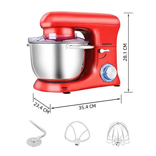 Aucma スタンドミキサー 4.5L大容量 3種類アタッチメント付き 低騒音 6  