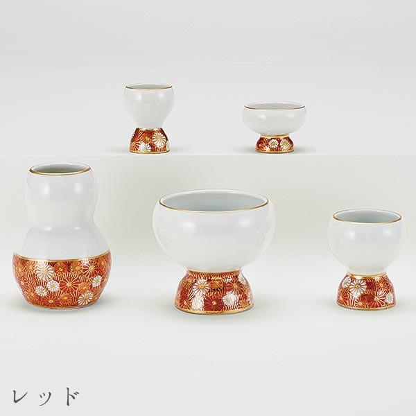 仏具 五具足 ホビット 九谷焼 カラー3色 絵付 花詰 九谷五彩 磁器 花立