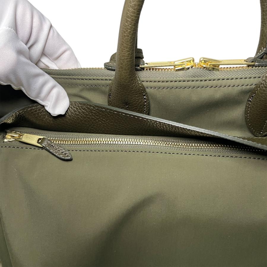 ACATE アカーテ バッグ メンズ / BLIZZARD KHAKI ブリザード マットナイロン シュリンクレザー ヘルメットバッグ カーキ / イタリア ビジネス カジュアルの画像