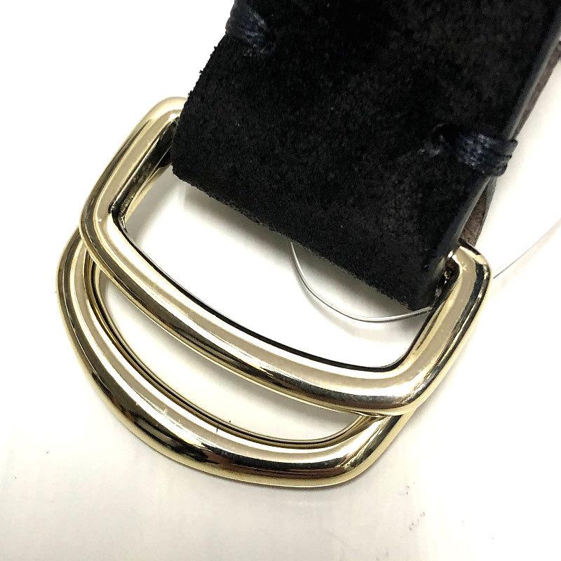 美品✨BAUDOIN & LANGE ブラック スエード リングベルト 80cm Baudoin&Lange（ボードインアンドランジ） BAUDOIN & LANGE スウェード