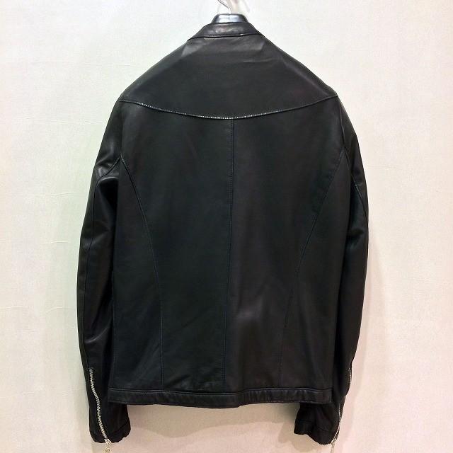 Delan｜ブラック レザー シングルライダース｜44サイズ