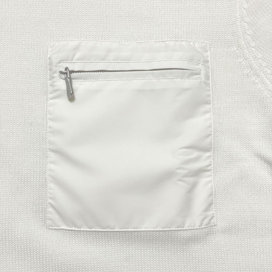 eleventy イレブンティ メンズ Ｔシャツ / ロロピアーナ ストームシステム 胸ポケット クルーネック ニットＴシャツ ホワイト / イタリア 半袖 白 40代 50代 | eleventy | 02