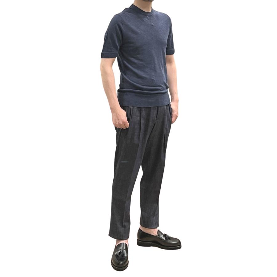 eleventy イレブンティ リネンコットン スウェットライク クルーネック ニットＴシャツ / メンズ イタリア ブランド 半袖 丸首 | eleventy | 06