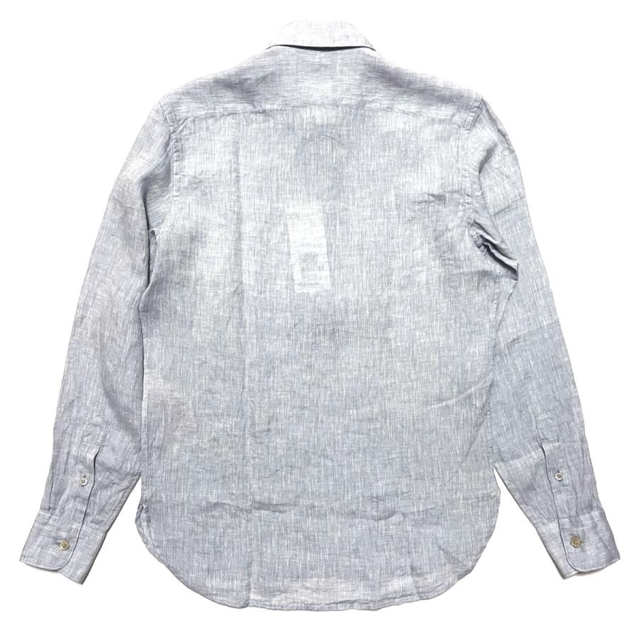 eleventy イレブンティ メンズ シャツ / リネン カッタウェイカラー プルオーバーシャツ グレー ベージュ / イタリア 長袖 麻 春 夏 40代 50代 / 63759002 | eleventy | 06