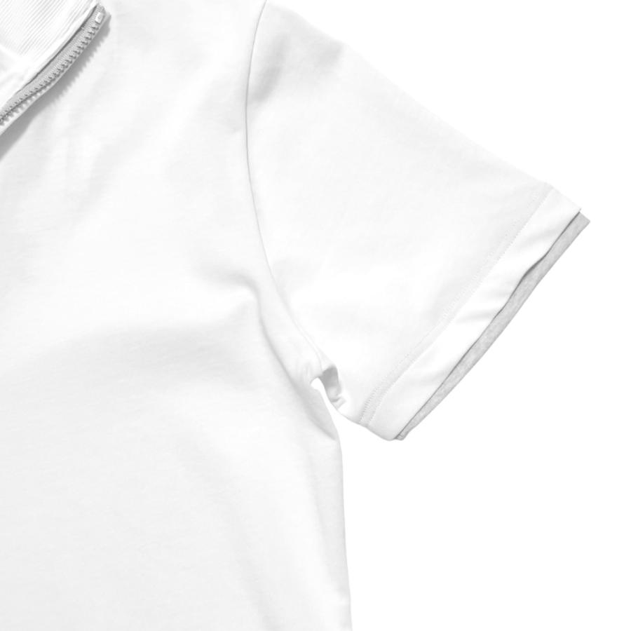 eleventy イレブンティ フェイクレイヤード スタンドカラー ハーフジップＴシャツ / メンズ イタリア ブランド 半袖 無地 重ね着 | eleventy | 05