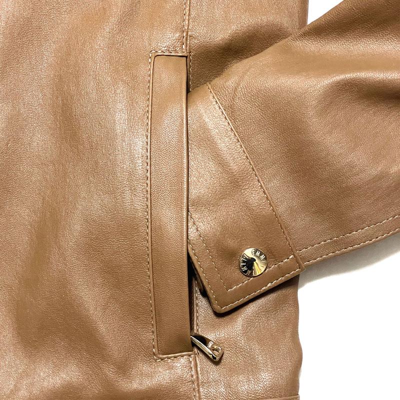 【1回着用】エンメティ☆ユリ☆ラムスキン☆ブラウン☆シングルライダース♡48 EMMETI エンメティ JURI スペシャル ラムスキン ストレッチ