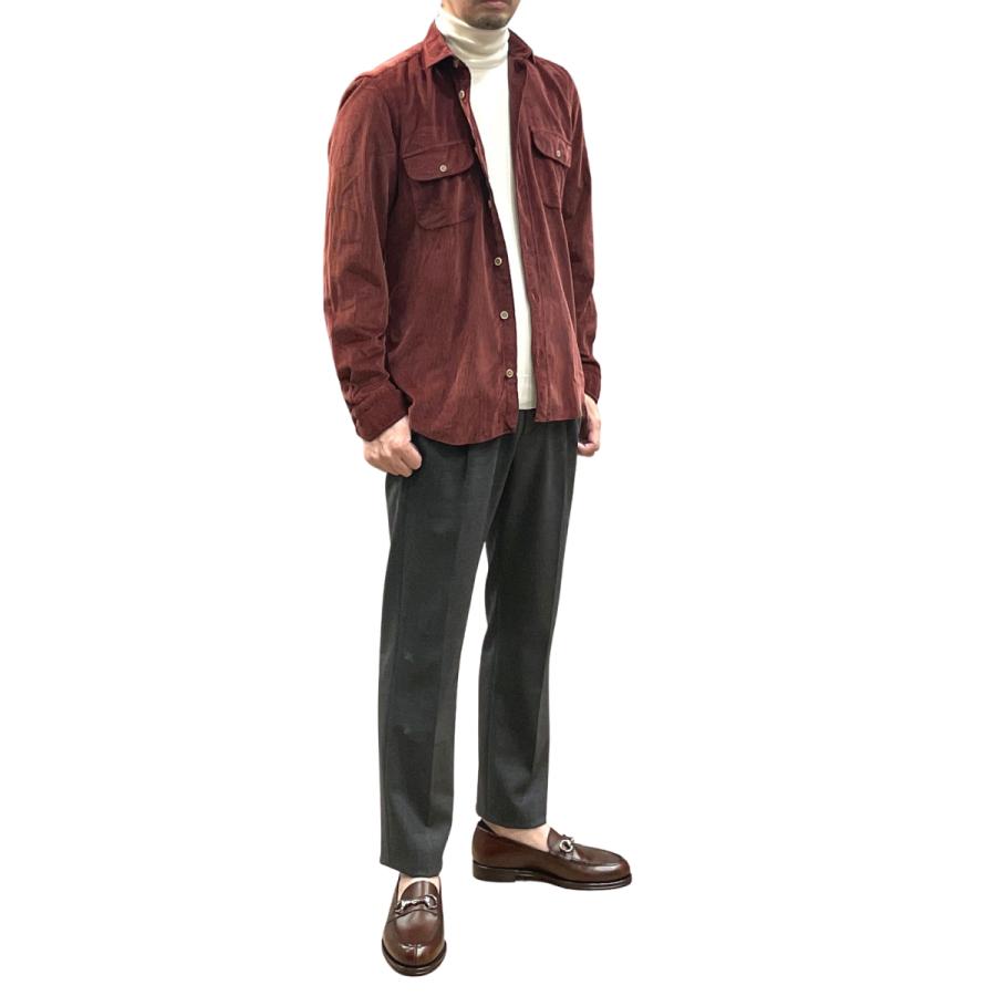 Finamore フィナモレ シャツ メンズ / SILVANO CLARK A1032D シルバノ パッチ&フラップポケット コーデュロイシャツ / 長袖 シャツジャケット | Finamore | 08