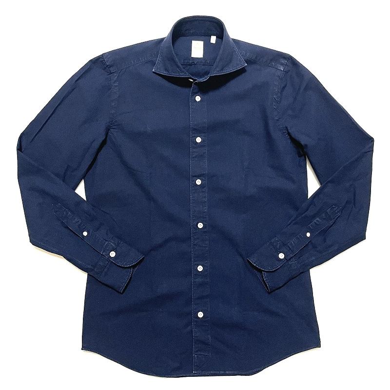 Finamore フィナモレ SIMONE BALI A1085D シモーネ バーリ カッタウェイカラー デニムシャツ インディゴブルー | Finamore